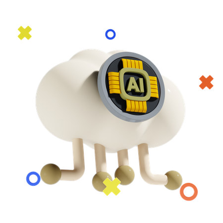 Nube de ai  3D Icon