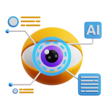 Ai olho biométrico  3D Icon