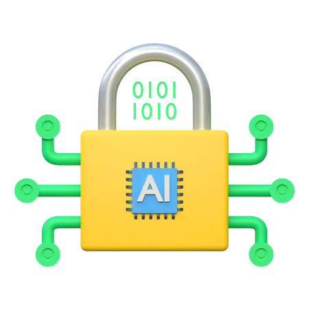 Lock Security Artificial Inteligence Icon 3 D Illustration 3D Icon
