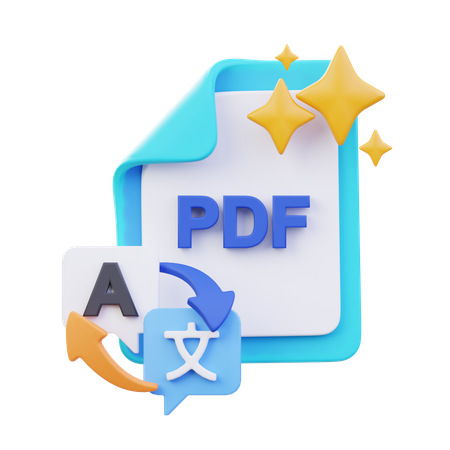 Traduction de superposition de PDF AI  3D Icon