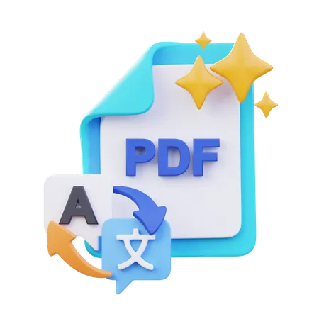 Traduction de superposition de PDF AI  3D Icon