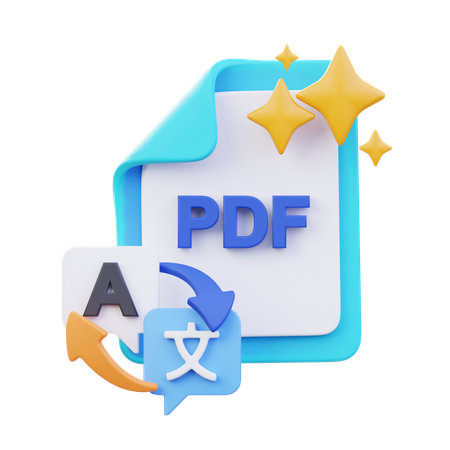 AI PDF Overlay Translation  3D Icon