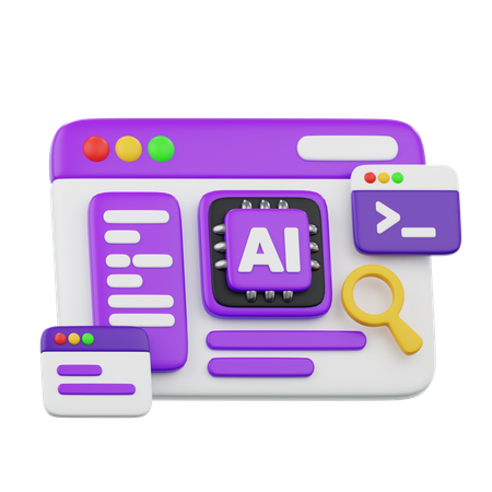Pesquisa de IA  3D Icon