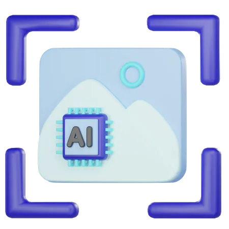 3 D Artificial Intelligence Chip Photo Icon 3D Icon