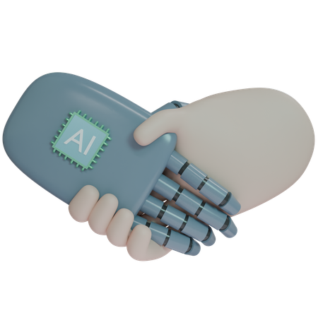 AI Hand Shake avec un humain  3D Icon