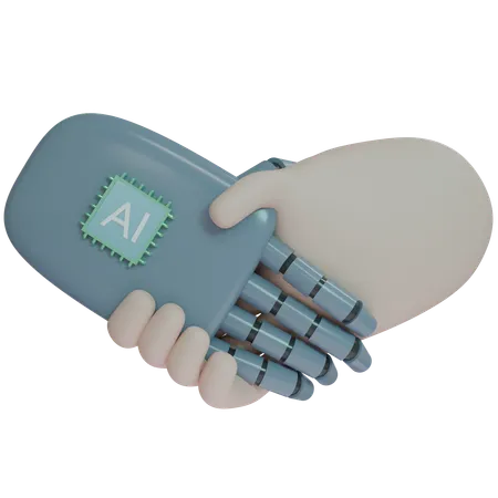 AI Hand Shake avec un humain  3D Icon