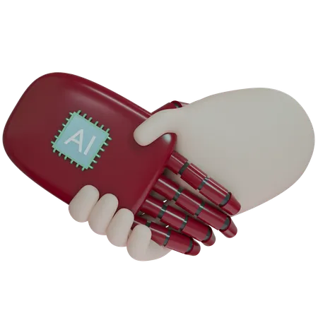 AI Hand Shake avec un humain  3D Icon