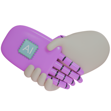 AI Hand Shake avec un humain  3D Icon