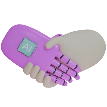 AI Hand Shake avec un humain  3D Icon