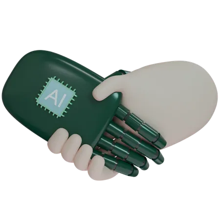 AI Hand Shake avec un humain  3D Icon