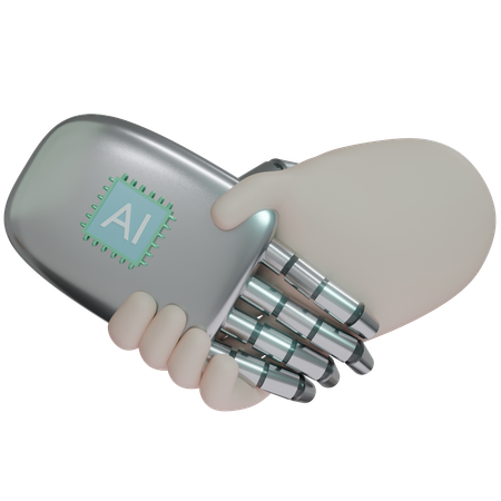 AI Hand Shake avec un humain  3D Icon