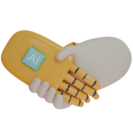 AI Hand Shake avec un humain  3D Icon