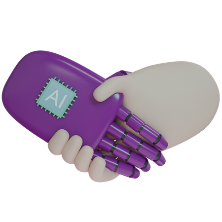 AI Hand Shake avec un humain  3D Icon