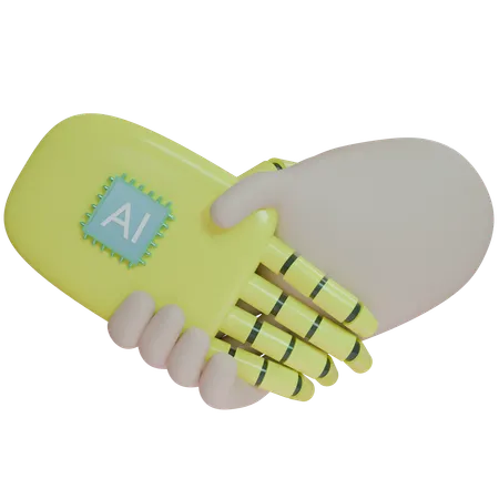 AI Hand Shake avec un humain  3D Icon