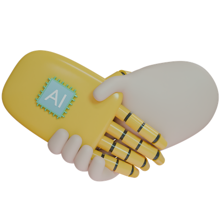 AI Hand Shake avec un humain  3D Icon