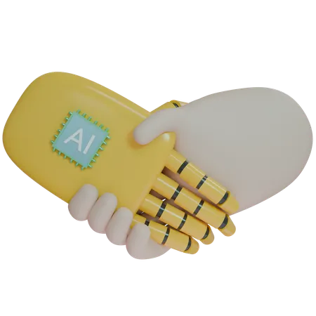 AI Hand Shake avec un humain  3D Icon