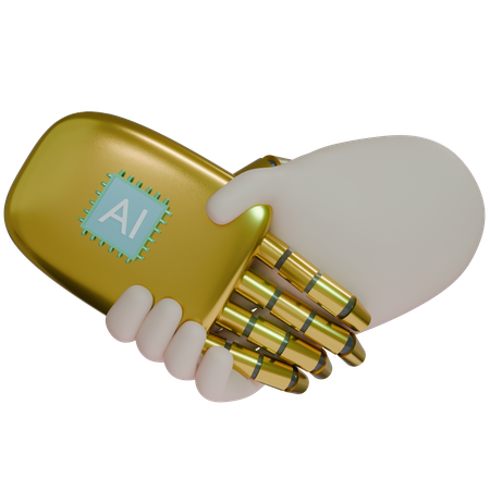 AI Hand Shake avec un humain  3D Icon