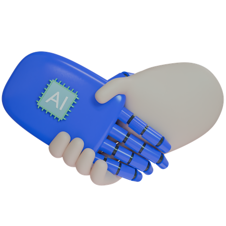 AI Hand Shake avec un humain  3D Icon