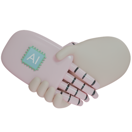 AI Hand Shake avec un humain  3D Icon