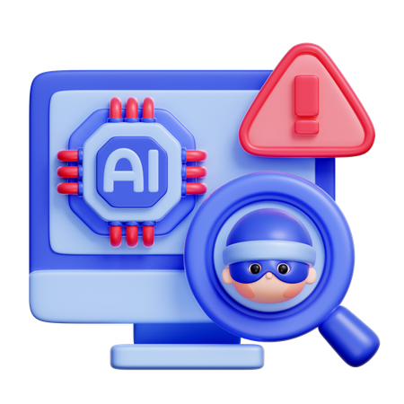 AI-powered Cybersecurity  3D Icon