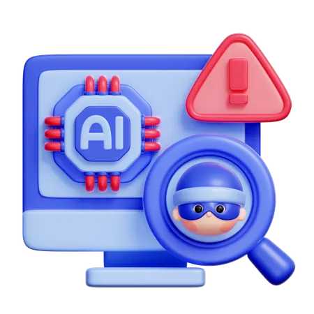 AI-powered Cybersecurity  3D Icon