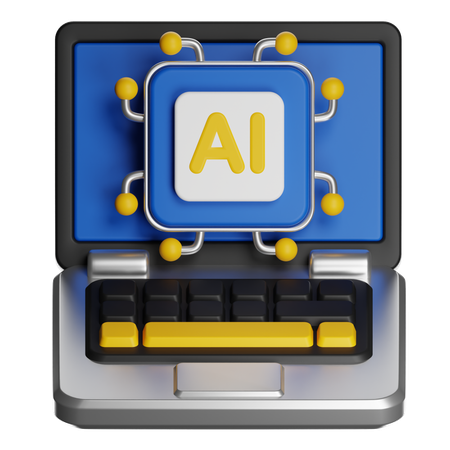 Ai Powered Laptop  3D Icon
