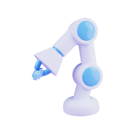 AI-Powered Robotic Arm  3D Icon