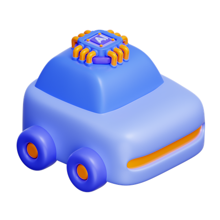 AI-Powered Smart Car  3D Icon