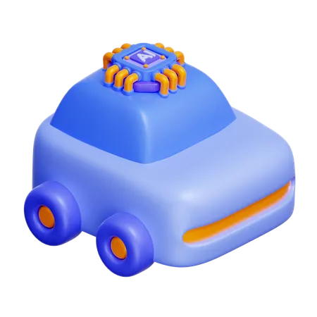 AI-Powered Smart Car  3D Icon