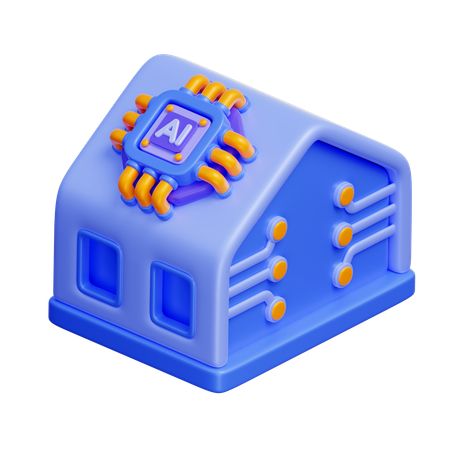 AI-Powered Smart Home  3D Icon