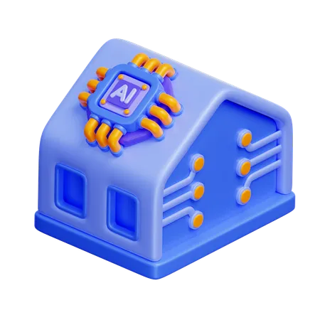 AI-Powered Smart Home  3D Icon