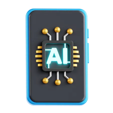 AI Powered Smartphone  3D Icon