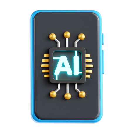 AI Powered Smartphone  3D Icon