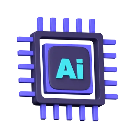 Ai Powred Chip  3D Icon