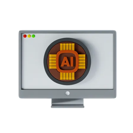 Smart Computer 3 D Icon And Illustration 3D Icon