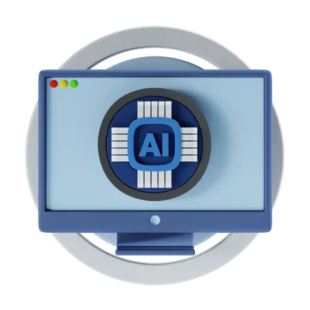 Smart Computer 3 D Icon And Illustration 3D Icon