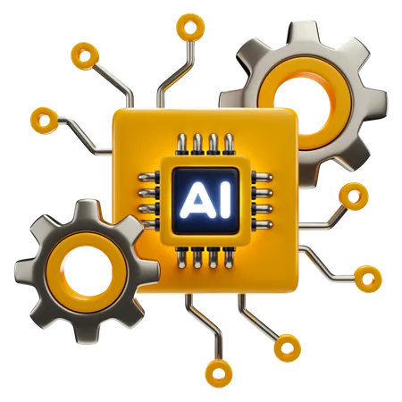 3 D Icon Illustration Of AI Process 3D Icon