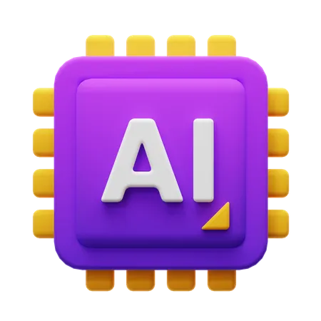 Ai Processor Chip 3D Icon