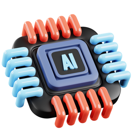 Ai Processor Chip  3D Icon