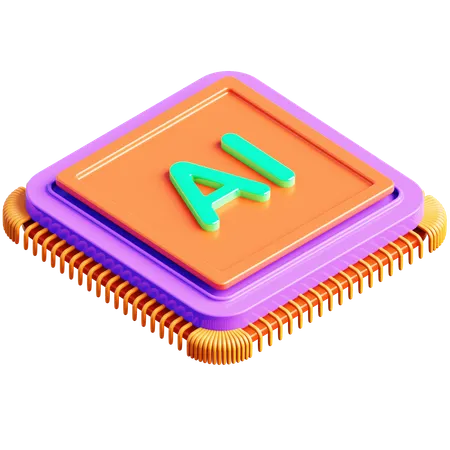 AI Processor Chip  3D Icon