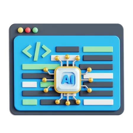 AI Programming  3D Icon