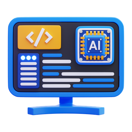AI Programming  3D Icon