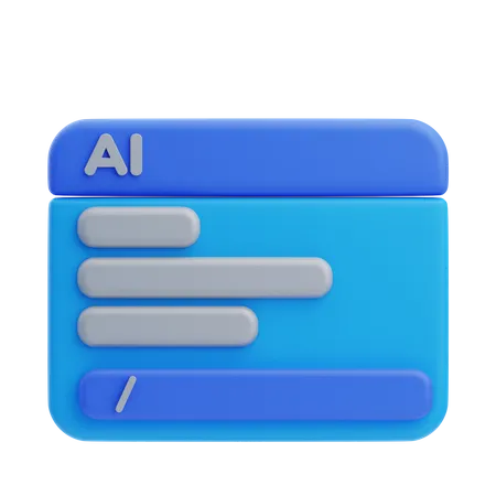 Ai Prompt Window  3D Icon