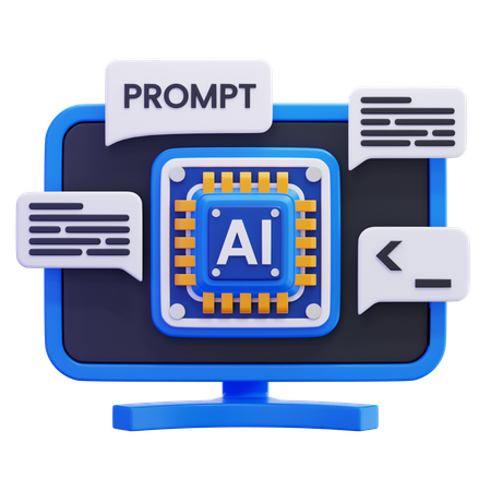 AI Prompt Window  3D Icon