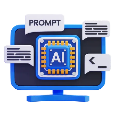 AI Prompt Window  3D Icon