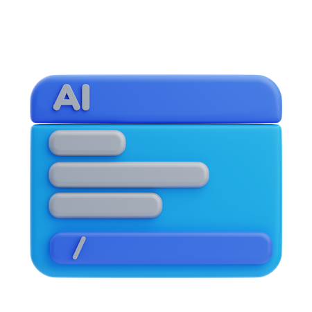 Ai Prompt Window  3D Icon