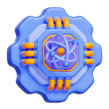 AI Quantum Computing  3D Icon