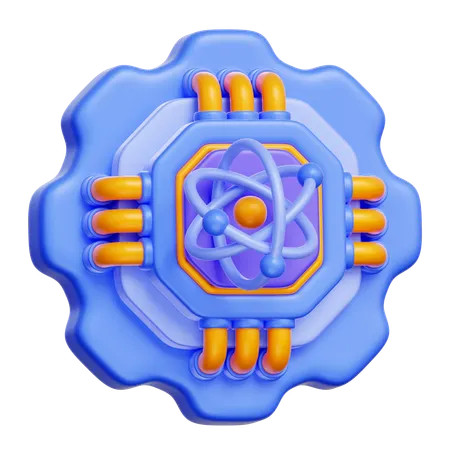 AI Quantum Computing  3D Icon