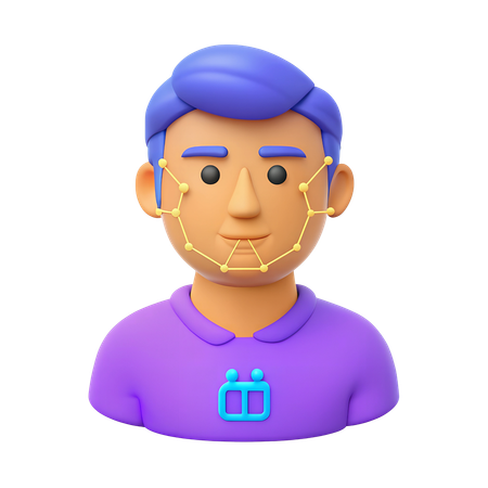 Reconocimiento facial ia  3D Icon