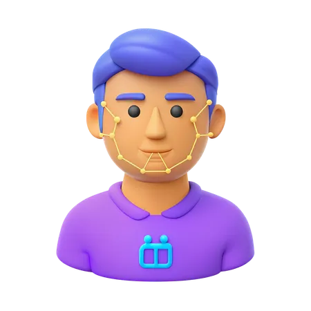 Reconocimiento facial ia  3D Icon